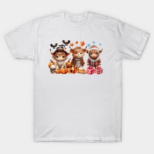 Happy Hallothanksmas Highland Cow #5 T-Shirt